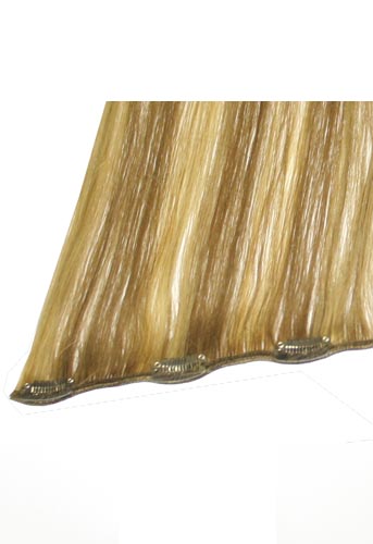 I&K Clip In Human Hair Extensions - Quick Length Piece #18/613 18 inch