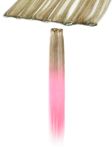 I&K Clip In Human Hair Extensions - Quick Length Piece #T18/22/Light pink 18 inch