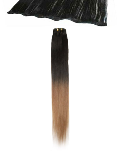 I&K Clip In Human Hair Extensions - Quick Length Piece #T2/27 18 inch