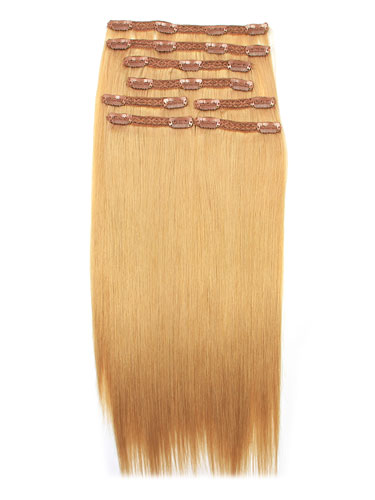 I&K Remy Clip In Hair Extensions - Full Head #20-Dark Blonde 18 inch