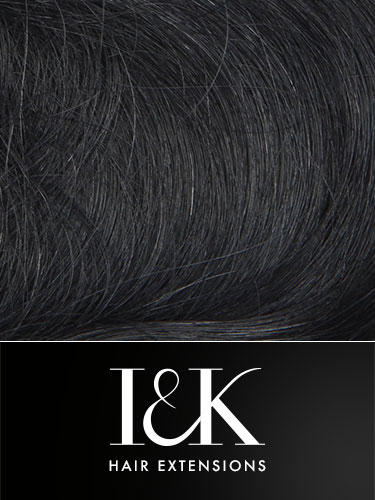 I&K Gold Clip In Body Wave Human Hair Extensions - Full Head #1-Jet Black 18 inch