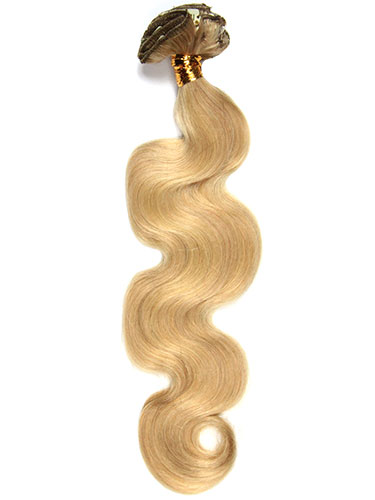 I&K Gold Clip In Body Wave Human Hair Extensions - Full Head #20-Dark Blonde 22 inch