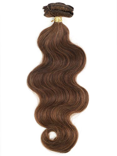 I&K Gold Clip In Body Wave Human Hair Extensions - Full Head