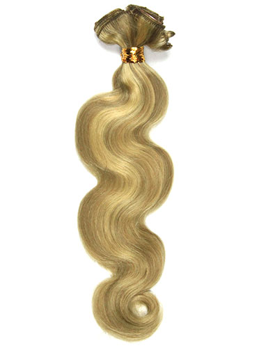 I&K Gold Clip In Body Wave Human Hair Extensions - Full Head