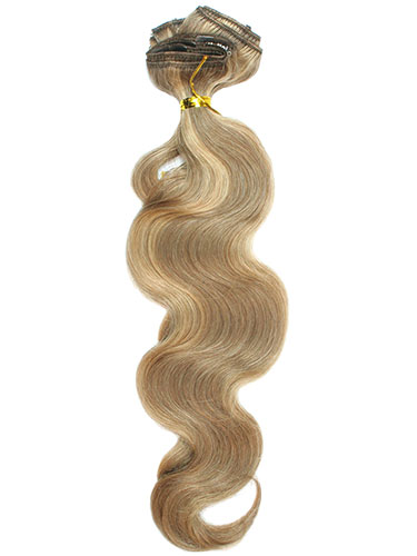I&K Gold Clip In Body Wave Human Hair Extensions - Full Head #18/22 18 inch