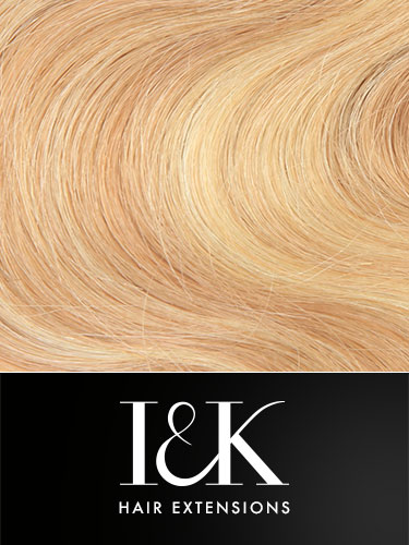 I&K Gold Clip In Body Wave Human Hair Extensions - Full Head #27/613 18 inch