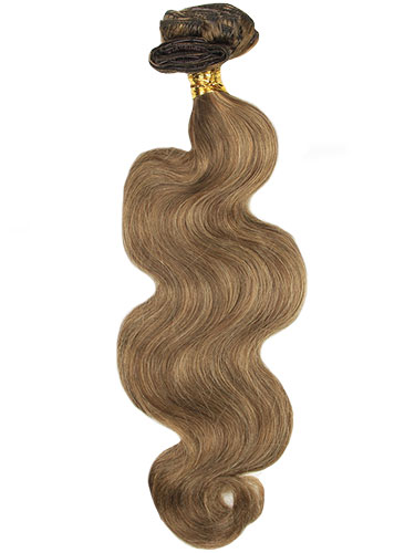 I&K Gold Clip In Body Wave Human Hair Extensions - Full Head #4/27 22 inch