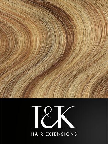 I&K Gold Clip In Body Wave Human Hair Extensions - Full Head #6/613 18 inch