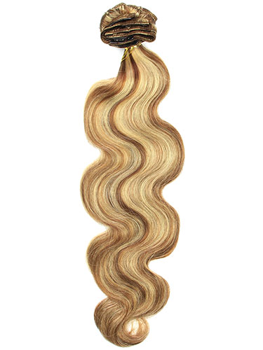 I&K Gold Clip In Body Wave Human Hair Extensions - Full Head