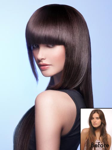 I&K Clip In Human Hair Fringe - Bold & Blunt