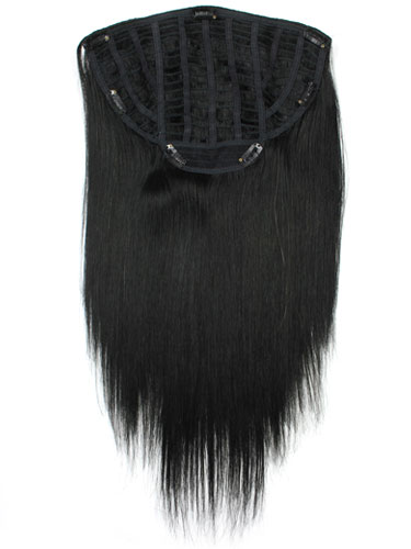 I&K Instant Clip In Human Hair Extensions - Full Head #1-Jet Black 18 inch