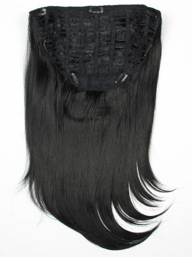 I&K Instant Clip In Synthetic Hair Extensions - Full Head #1-Jet Black 18 inch