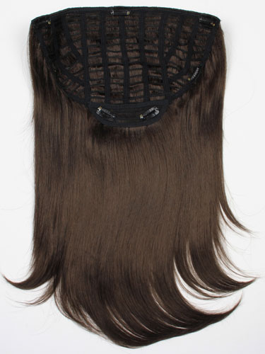 I&K Instant Clip In Synthetic Hair Extensions - Full Head #2-Darkest Brown 18 inch