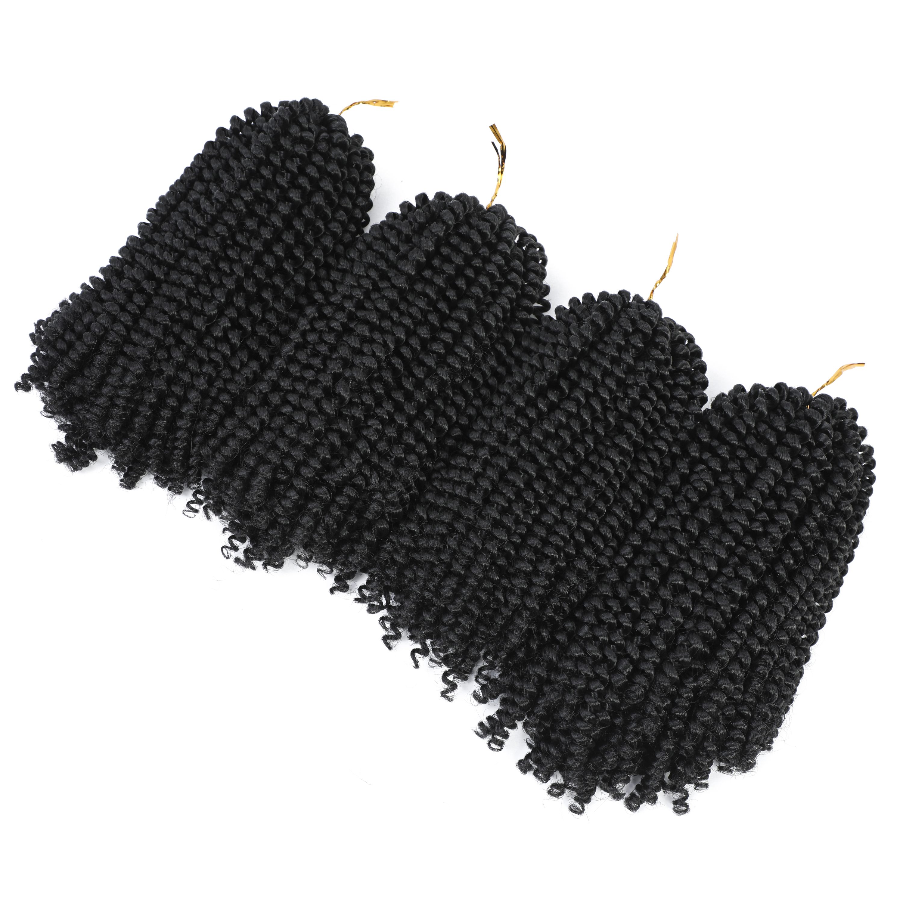 Spring Twist Crochet Braids Hair 6 Packs 8inch - #1B
