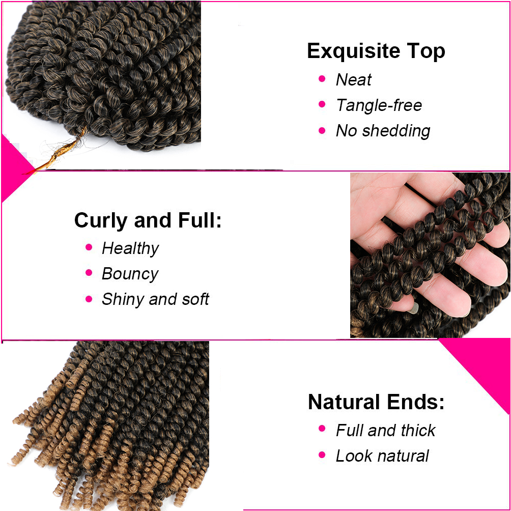 Spring Twist Crochet Braids Hair 6 Packs 8inch - #T27