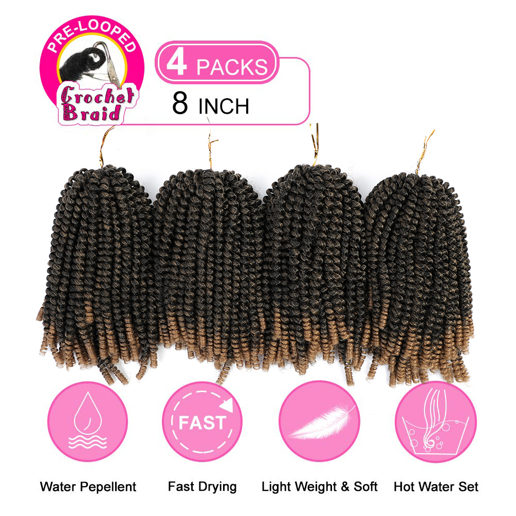 Spring Twist Crochet Braids Hair 6 Packs 8inch - #T27