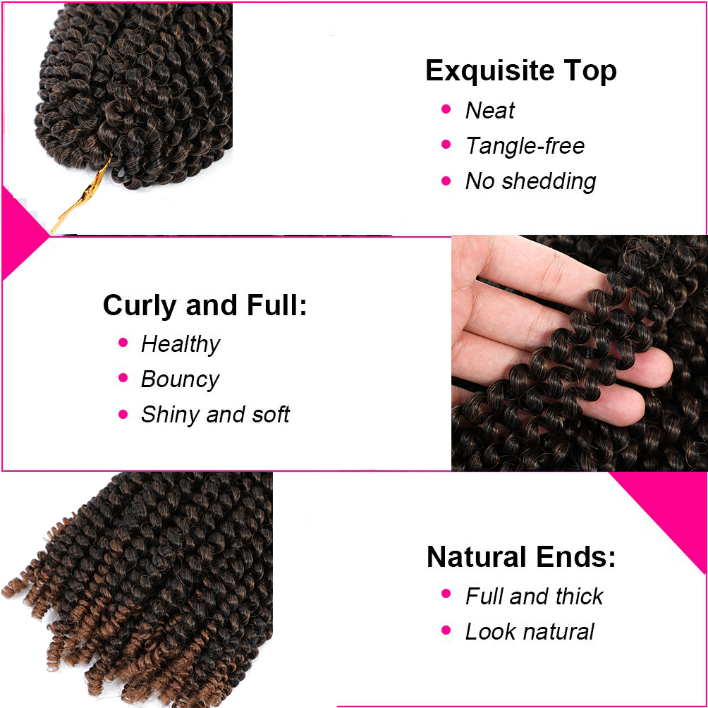 Spring Twist Crochet Braids Hair 6 Packs 8inch - #T30 - Hairtrade