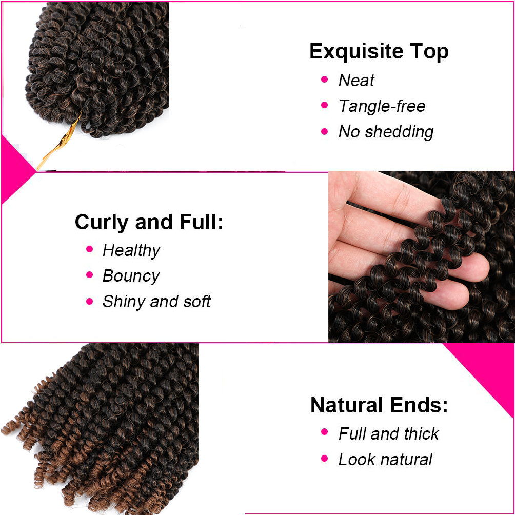 Spring Twist Crochet Braids Hair 6 Packs 8inch - #T30