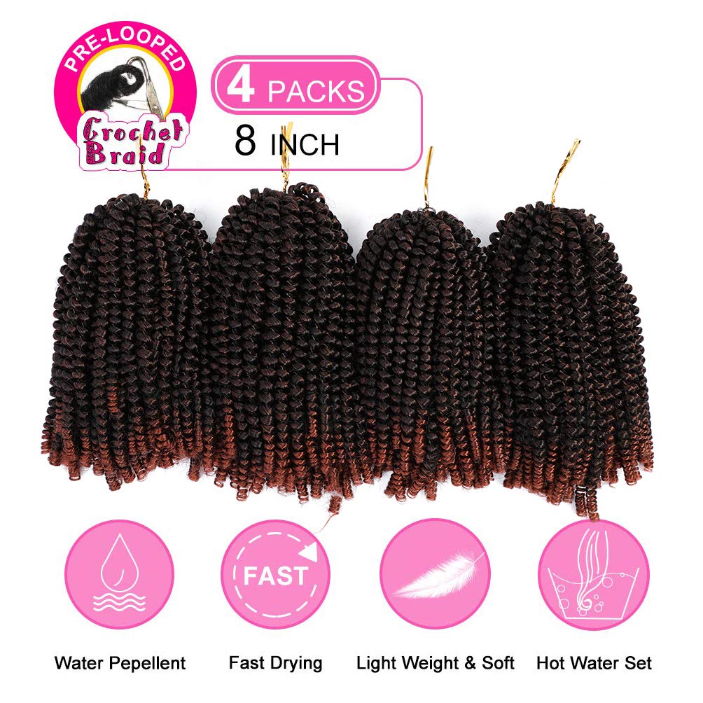 Spring Twist Crochet Braids Hair 6 Packs 8inch - #T350