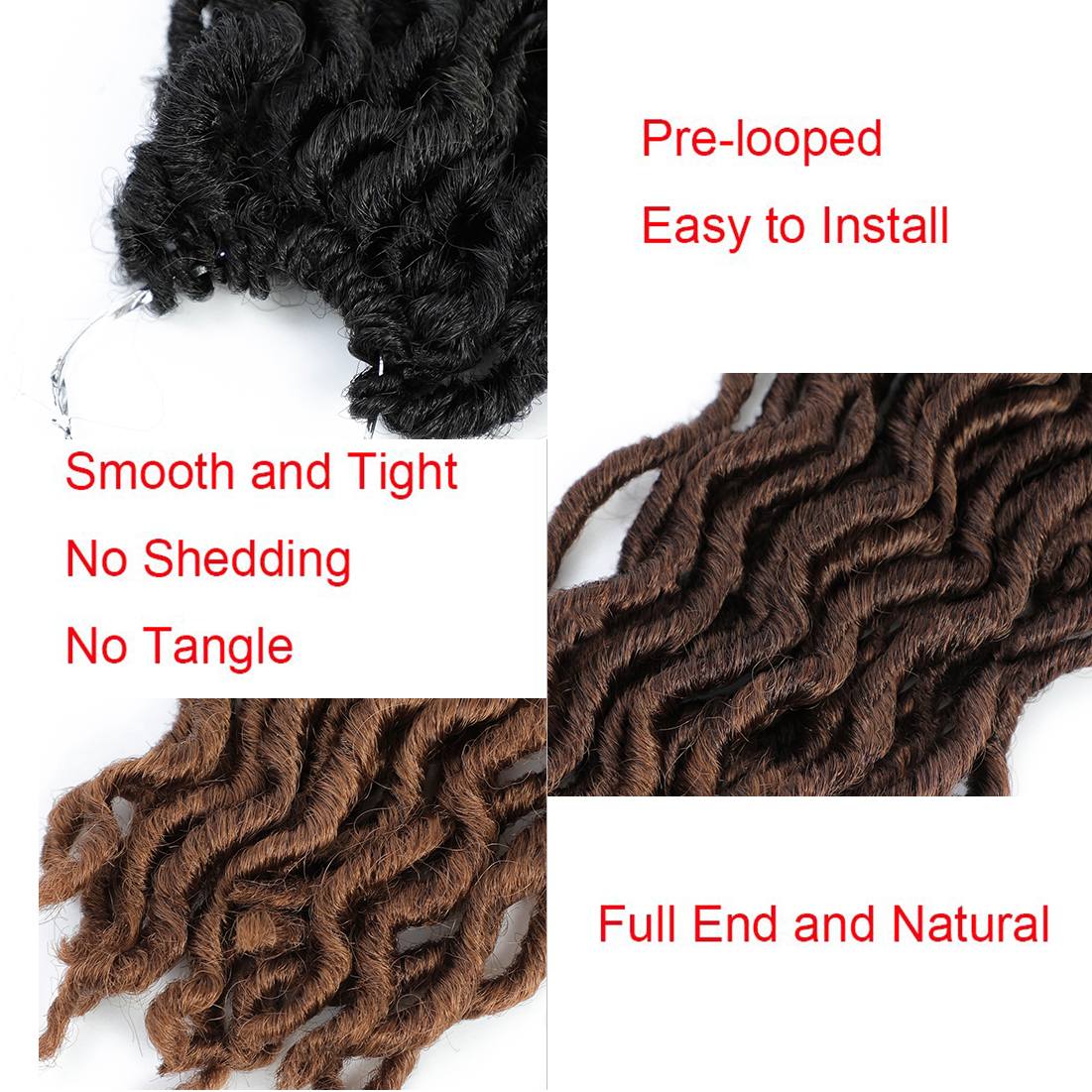 Gypsy Locs Crochet Faux Locs Braiding Hair 6pack 18inch - #T1B/30/27