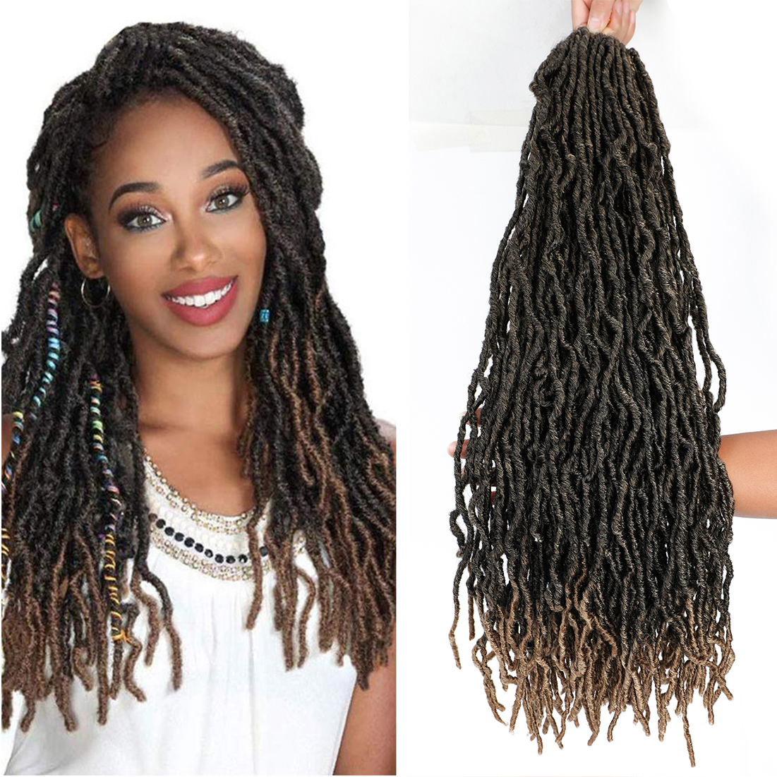 I&K Nu Faux Locs Hair 6 packs 24 Inch - #T27