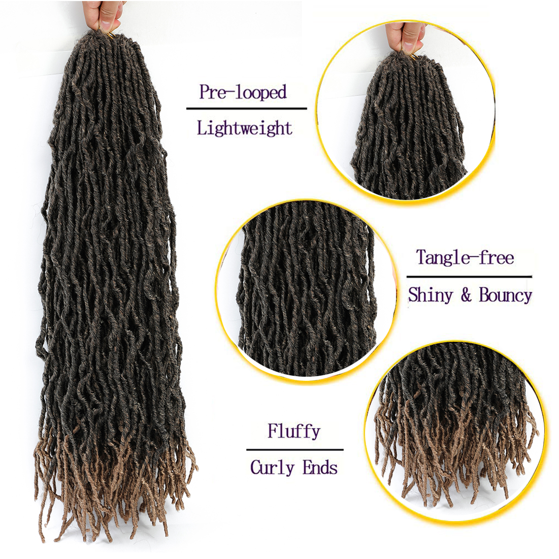 I&K Nu Faux Locs Hair 6 packs 24 Inch - #T27