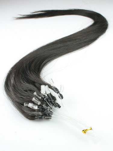 I&K Micro Loop Ring Human Hair Extensions #1B-Natural Black 18 inch