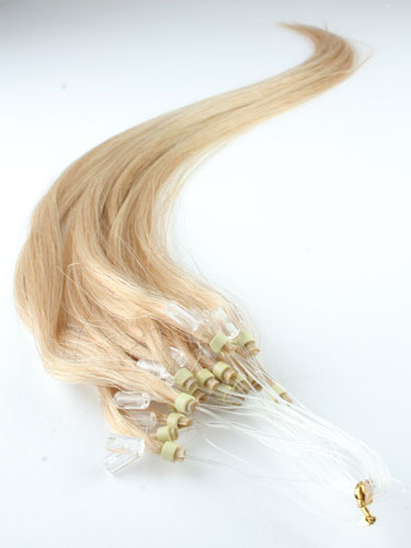 I&K Micro Loop Ring Human Hair Extensions #24-Light Blonde 22 inch