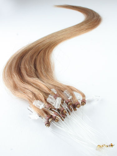I&K Micro Loop Ring Human Hair Extensions #27-Strawberry Blonde 18 inch