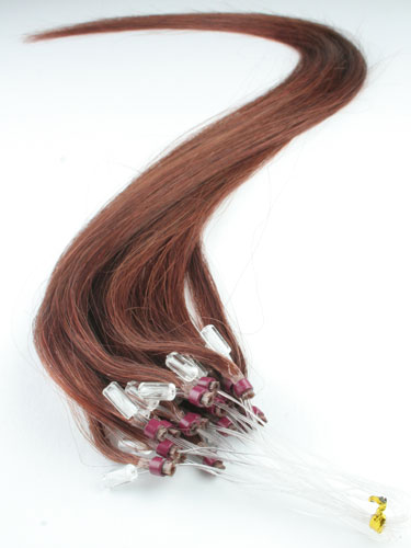 I&K Micro Loop Ring Human Hair Extensions #33-Rich Copper Red 22 inch