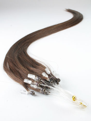 I&K Micro Loop Ring Human Hair Extensions #4-Chocolate Brown 18 inch