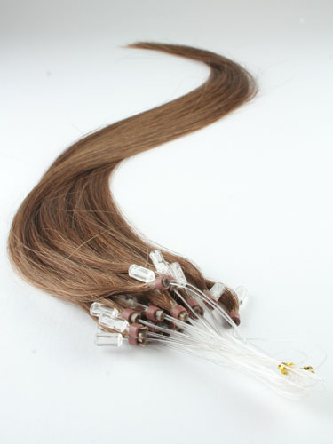 I&K Micro Loop Ring Human Hair Extensions #6-Medium Brown 18 inch