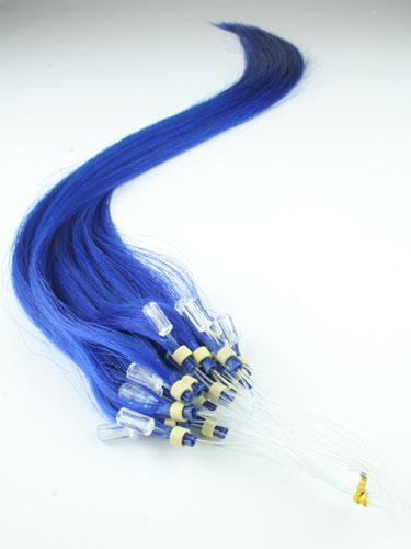 I&K Micro Loop Ring Human Hair Extensions #Blue 18 inch - Hairtrade I&K Micro Loop Ring Human Hair Extensions #Blue 18 inch - Hairtrade