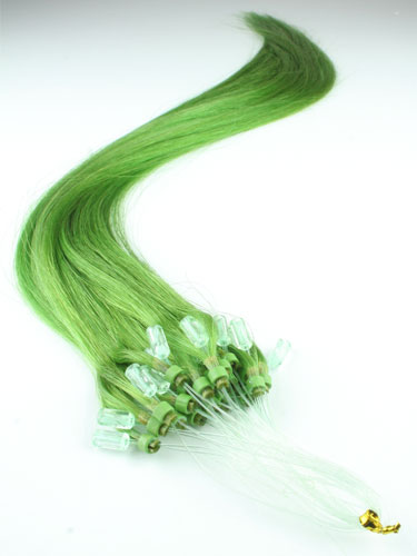 I&K Micro Loop Ring Human Hair Extensions #Green 18 inch