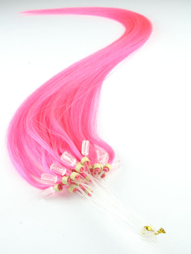 I&K Micro Loop Ring Human Hair Extensions #Pink 18 inch