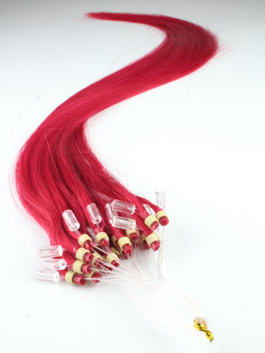 I&K Micro Loop Ring Human Hair Extensions #Red 22 inch