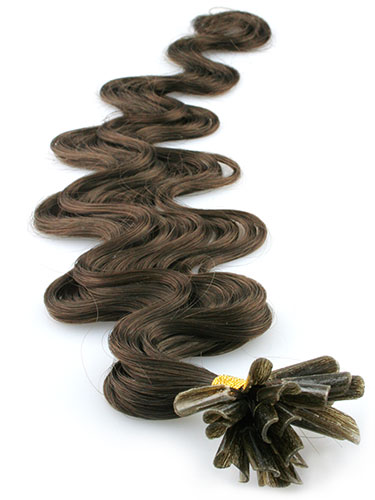 I&K Pre Bonded Nail Tip Human Hair Extensions - Body Wave #3-Dark Brown 18 inch