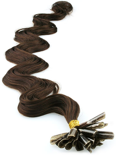 I&K Pre Bonded Nail Tip Human Hair Extensions - Body Wave #4-Chocolate Brown 18 inch