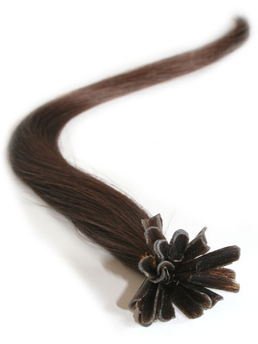 I&K Pre Bonded Nail Tip Human Hair Extensions #4-Chocolate Brown 14 inch