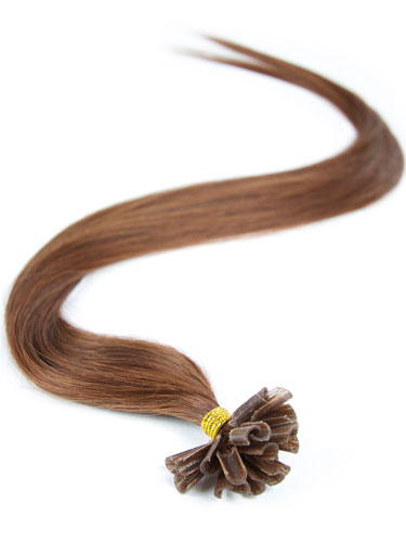 I&K Pre Bonded Nail Tip Human Hair Extensions #4R-Reddish Chocolate Brown 22 inch