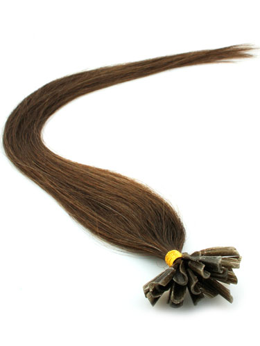 I&K Pre Bonded Nail Tip Human Hair Extensions #5-Dark Ash Brown 14 inch