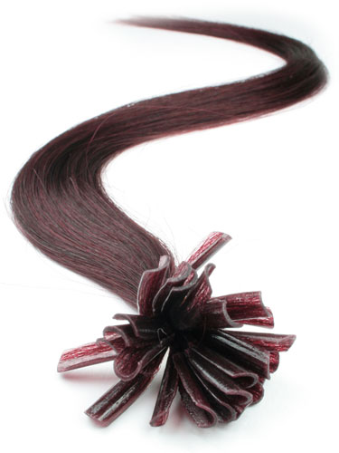 I&K Pre Bonded Nail Tip Human Hair Extensions #99J-Wine Red 18 inch