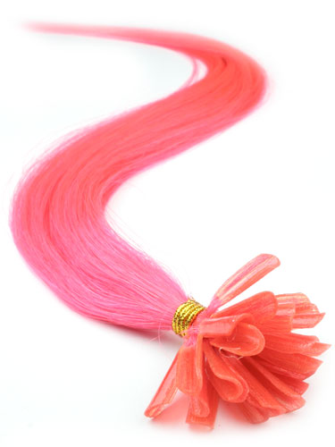 I&K Pre Bonded Nail Tip Human Hair Extensions #Pink 18 inch