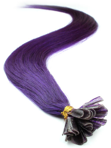 I&K Pre Bonded Nail Tip Human Hair Extensions #Purple 18 inch