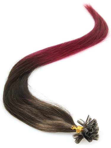 I&K Pre Bonded Nail Tip Human Hair Extensions #T2/Burg 18 inch