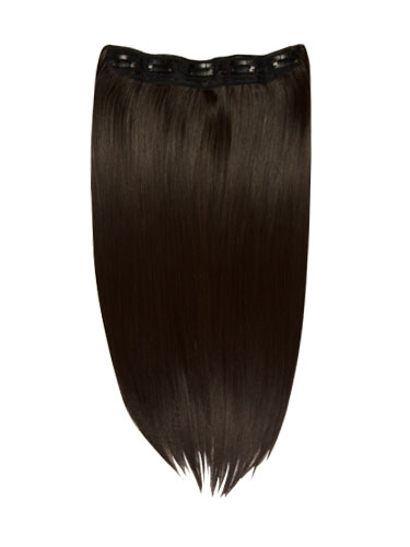 I&K Clip In Synthetic One Piece Hair Extensions #2-Darkest Brown 24 inch