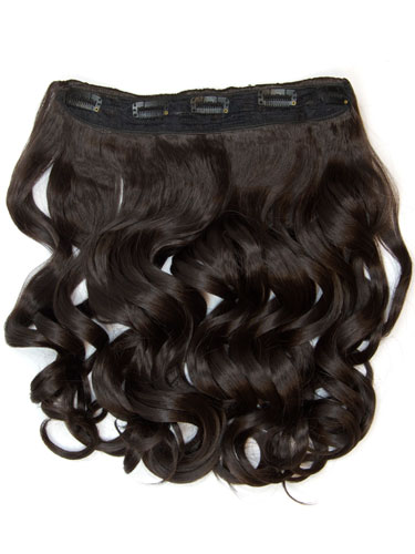 I&K Clip In Synthetic One Piece Hair Extensions - Body Wave 24 inches 180g #2-Darkest Brown 24 inch