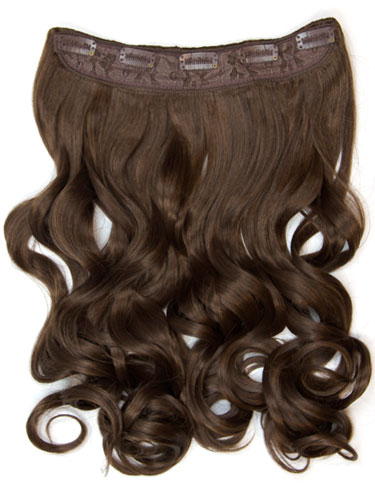 I&K Clip In Synthetic One Piece Hair Extensions - Body Wave 24 inches 180g #4-Chocolate Brown 24 inch