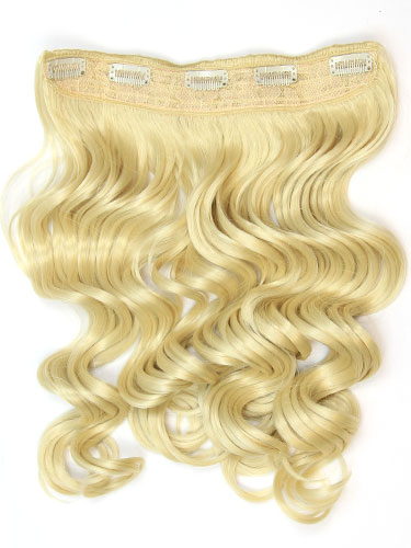 I&K Clip In Synthetic One Piece Hair Extensions - Body Wave 24 inches 180g #613-Lightest blonde 24 inch
