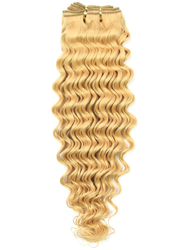 I&K Gold Weave Deep Wave Human Hair Extensions #22-Medium Blonde 22 inch